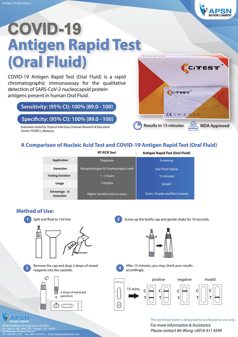 Citest Diagnostics COVID-19 Antigen Rapid Test (Swab) –